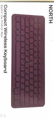 NORTH‎ Compact Square Key Wireless Keyboard - Plum
